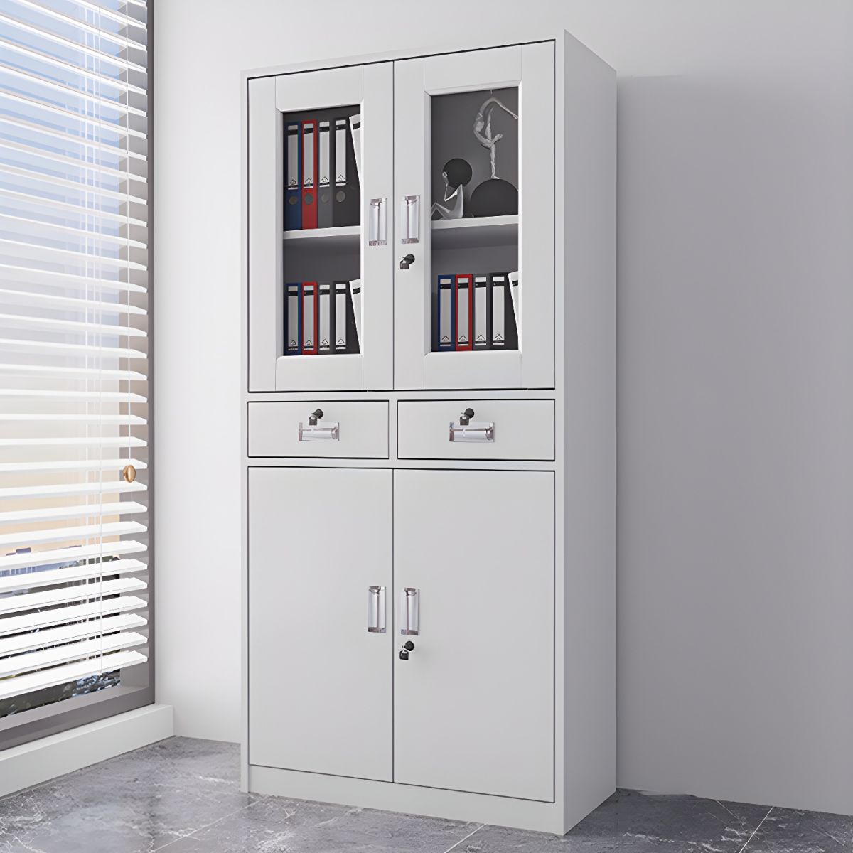 Modern Rectangular File Cabinet with Key lock - Furniture Village