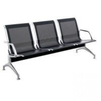 Three link metallic office waiting bench - Image 4