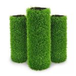 Artificial green grass carpet.