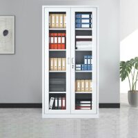Full glass two door metallic cabinet - Image 4