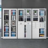 Modern Grey Metal Locking Filing Cabinet - Image 2