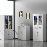 Half-glass metallic storage cabinet - Image 3
