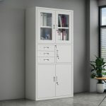 Grey Metal Vertical Filing Cabinet