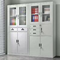 Grey Metal Vertical Filing Cabinet - Image 2