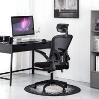 Swivel Mesh Back Desk Chair with Adjustable Arms - Image 5