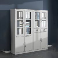 Sleek Silver Steel Storage Cabinet - Image 2