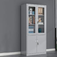 Sleek Silver Steel Storage Cabinet - Image 3