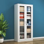 Modern Grey Metal Filing Cabinet