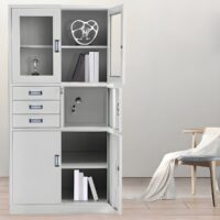2-Door metallic office cabinet with safe