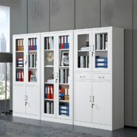 2-Door metallic full glass office cabinet - Image 3