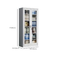 2-Door metallic full glass office cabinet - Image 5