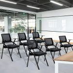 Black Modern Task Chair with Fixed Arms