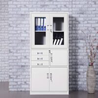 Two door metallic cabinet with safe