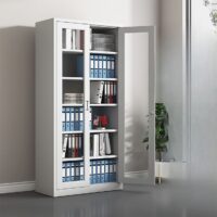 Full glass two door metallic cabinet - Image 3