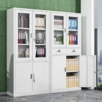 Half-Glass Metallic Office Cabinet - Image 2