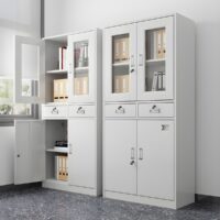 Half-glass metal storage cabinet - Image 2