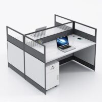 2 way office workstation (Brown) - Image 3