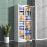 2-Door Full Glass Office Cabinet - Image 3