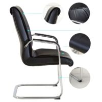 Modern Leather and Metal Desk Chair - Image 4