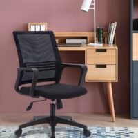 Black Fixed Arms Office Chair - Image 2