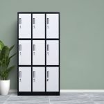 9 locker steel office cabinet
