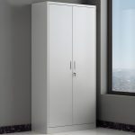 Two door vertical metallic office cabinet