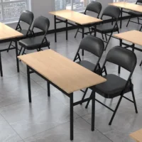 Foldable black office study chair