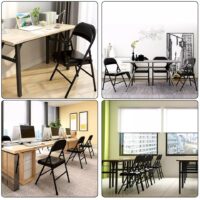 Foldable black office study chair - Image 8