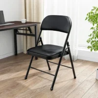 Foldable black office study chair - Image 3