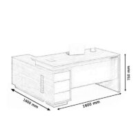 Yomi 1.6 meters boss office desk - Image 3