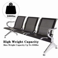 Kinbor 3-link metallic waiting bench - Image 3
