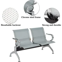 Two seater office reception bench - Image 4