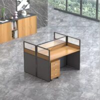 Two way modular workstation (Brown) - Image 3