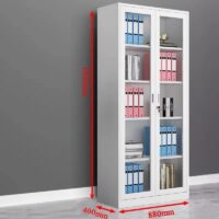 2-Door full-glass metallic office cabinet - Image 4