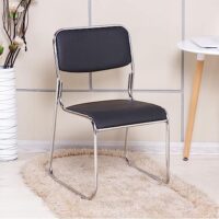 Chrome visitor's leather office seat