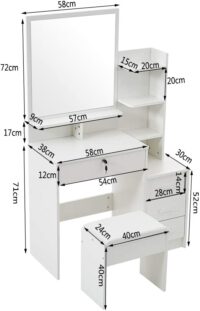 Vanity Dressing Table -White - Image 3