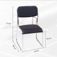Chrome visitor's leather office seat - Image 3