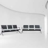 Three seater padded office bench - Image 3