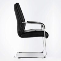 Metro Medium Back Workstation Black Leather Chair - Image 3