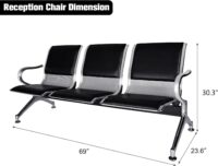 3-Seat Reception Waiting Room Bench - Image 4
