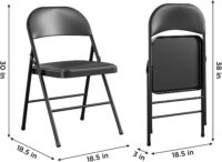 Foldable office study chair (Black) - Image 7