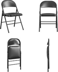 Foldable office study chair (Black) - Image 6