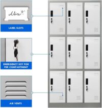 9 Locker steel office cabinet - Image 4