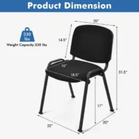 Stackable Guest Chairs with Upholstered Back - Image 5