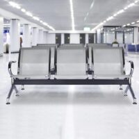 3-Link metallic office waiting bench