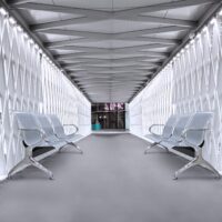 3-Link metallic office waiting bench - Image 2