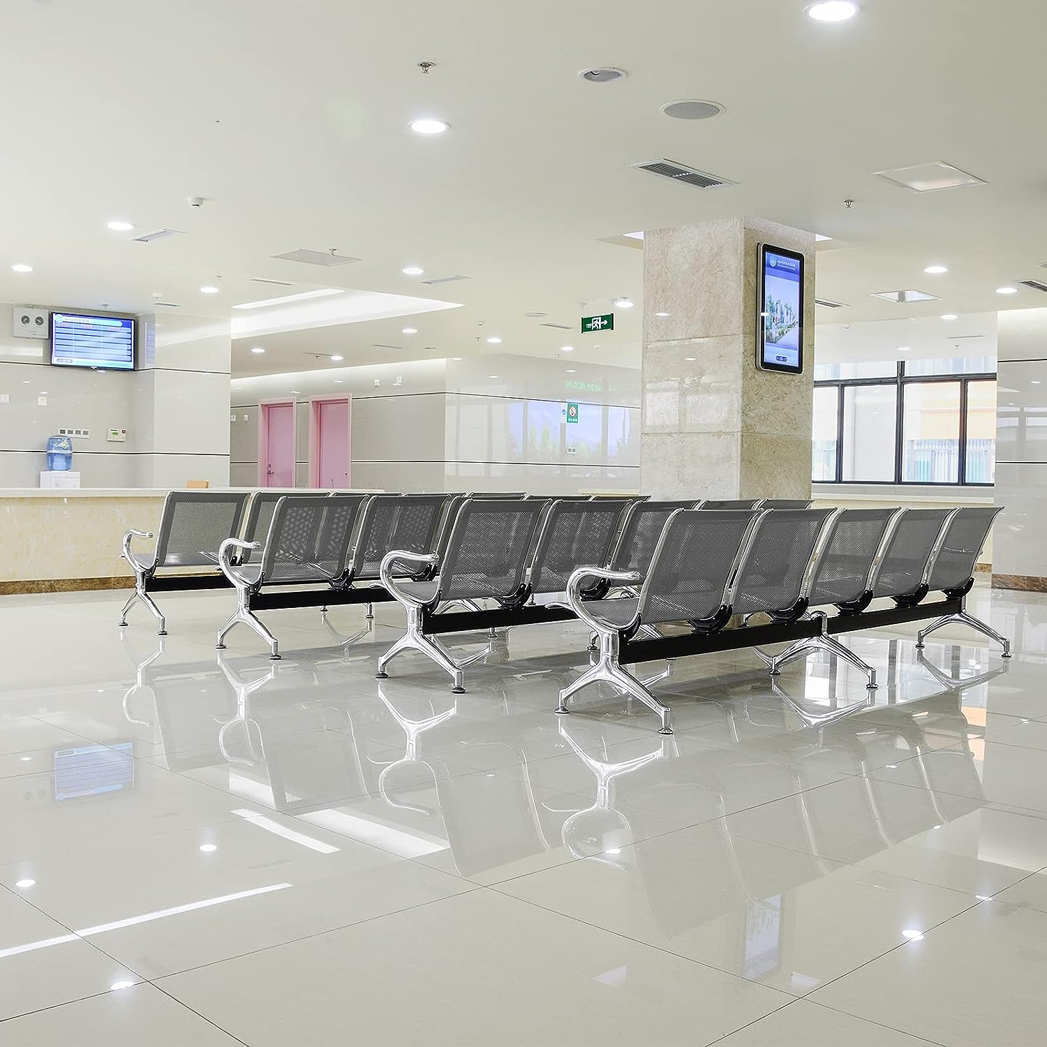 71DbWNgvDqS._AC_SL1500_.jpg Three link metallic office waiting bench - Image 1
