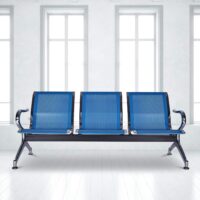 Airport three link metallic office bench - Image 4