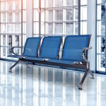 Airport three link metallic office bench