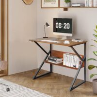 Computer Desk with Built-in Bookshelf - Image 3